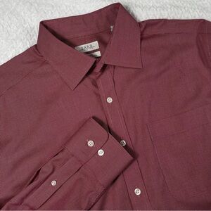 Enro Long Sleeve Dress Shirt Maroon Size 16.5/34-35